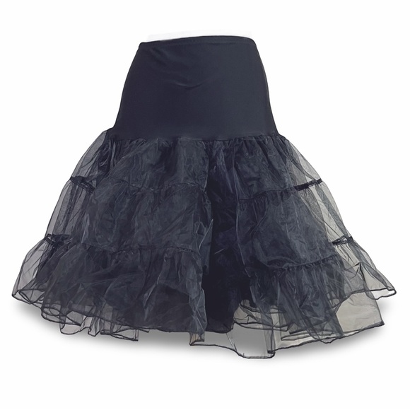 Vintage Black Crinoline Tulle Petticoat Skirt Size Large by Grace Karin - Picture 2 of 7